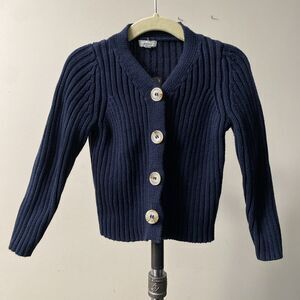 Lil Legs Knit V Cardigan - Navy - Size 2T